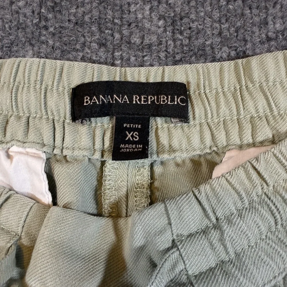 Banana‎ Republic Women's Linen Blend Pants Green Size XS Stretch Waist